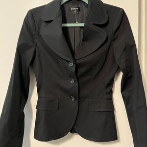 Bebe Black Tailored Blazer with Notched Lapels